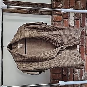 Dark Tan, Taupe short sleeve sweater